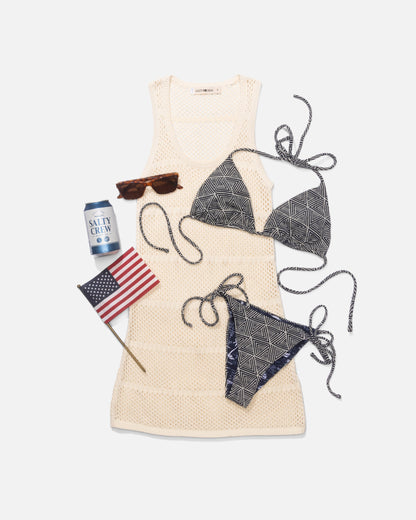 SAILING GEO TIE SIDE - Dark Navy | Salty Crew