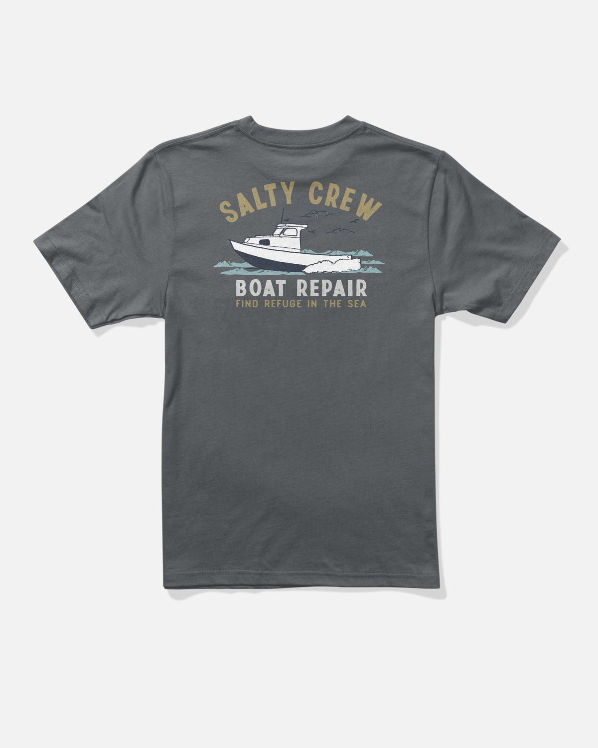BOAT REPAIR BOYS SS TEE - Charcoal | Salty Crew