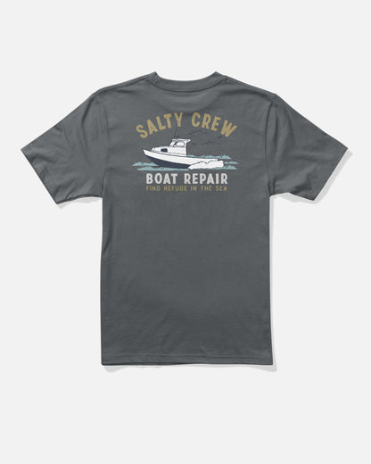 BOAT REPAIR BOYS SS TEE - Charcoal | Salty Crew