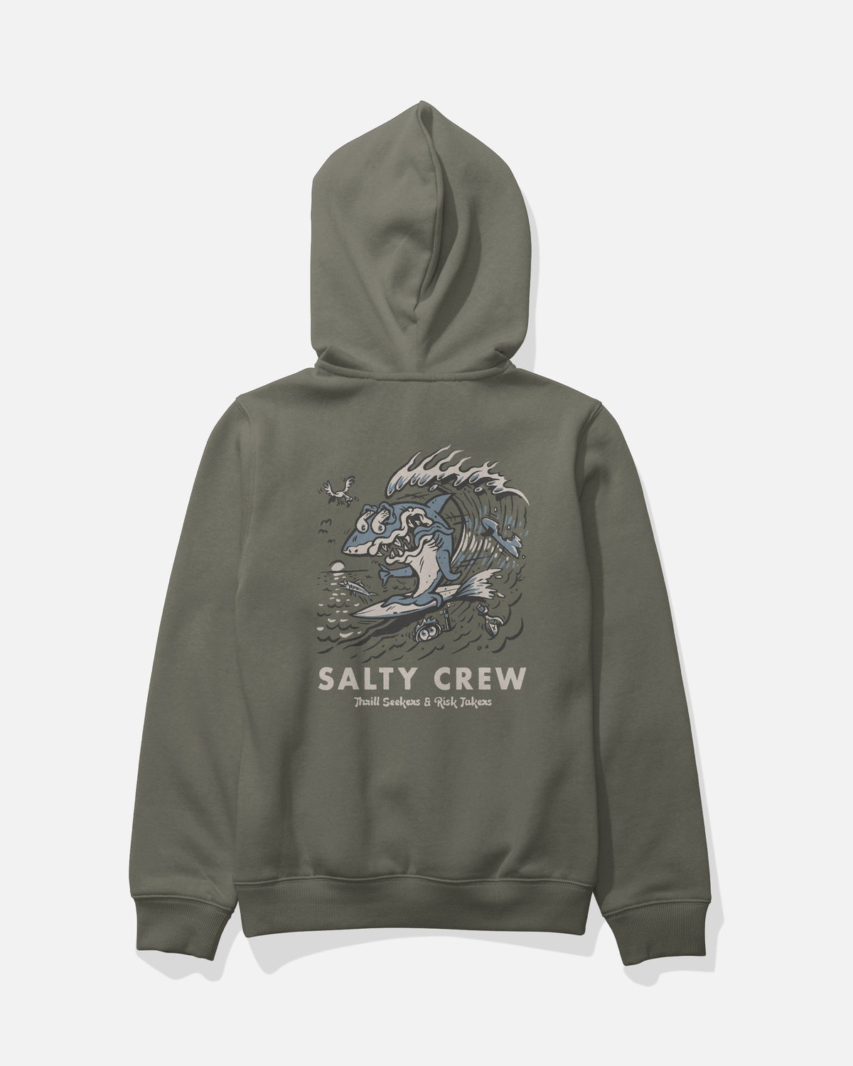 SURF SHARK BOYS FLEECE - Dusty Olive | Salty Crew
