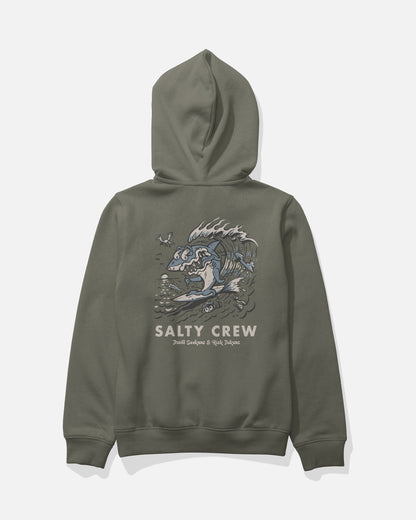 SURF SHARK BOYS FLEECE - Dusty Olive | Salty Crew