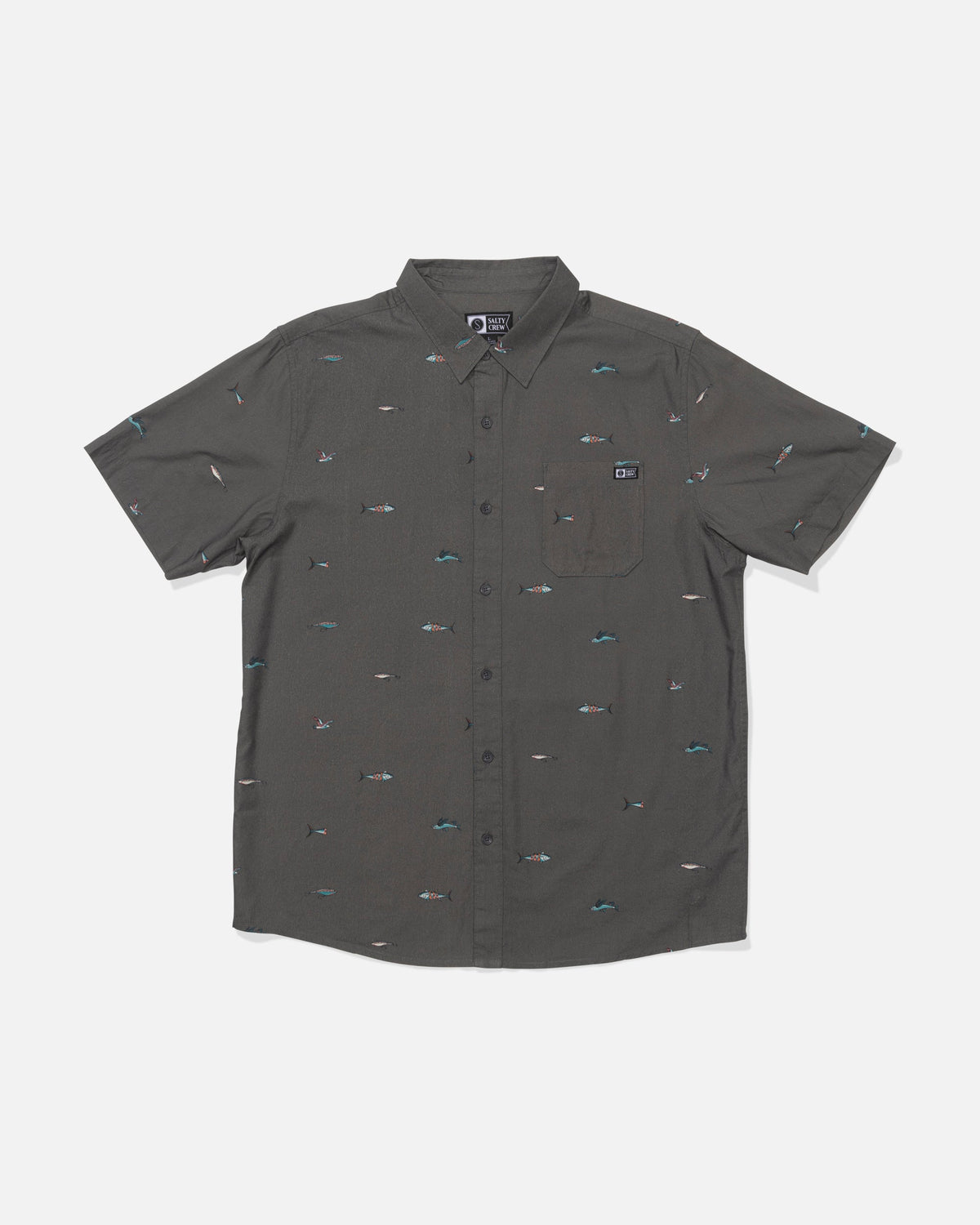 CREW SS BUTTON UP - Charcoal | Salty Crew