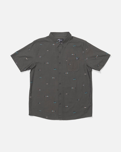 CREW SS BUTTON UP - Charcoal | Salty Crew