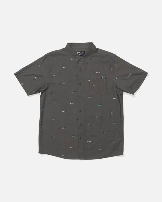 CREW SS BUTTON UP - Charcoal | Salty Crew