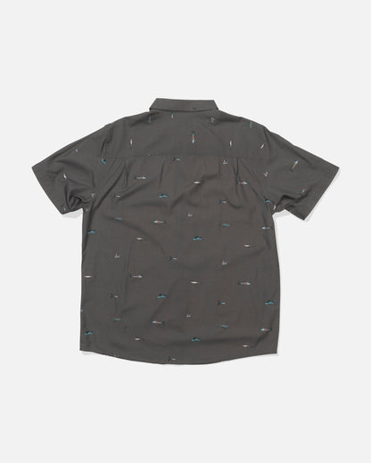 CREW SS BUTTON UP - Charcoal | Salty Crew