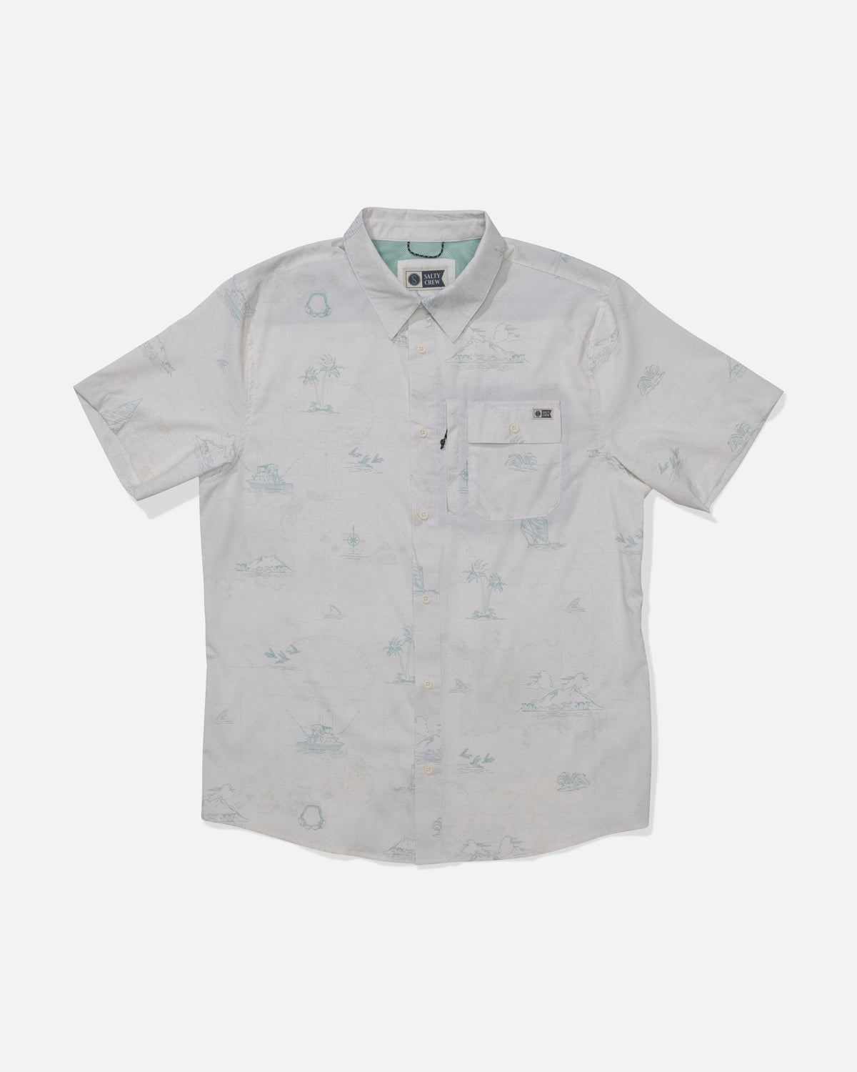 FLAGSHIP UV BUTTON UP - White | Salty Crew