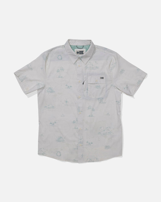 FLAGSHIP UV BUTTON UP - White | Salty Crew