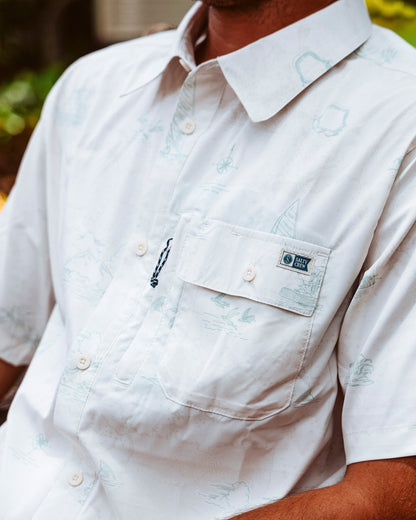 FLAGSHIP UV BUTTON UP - White | Salty Crew