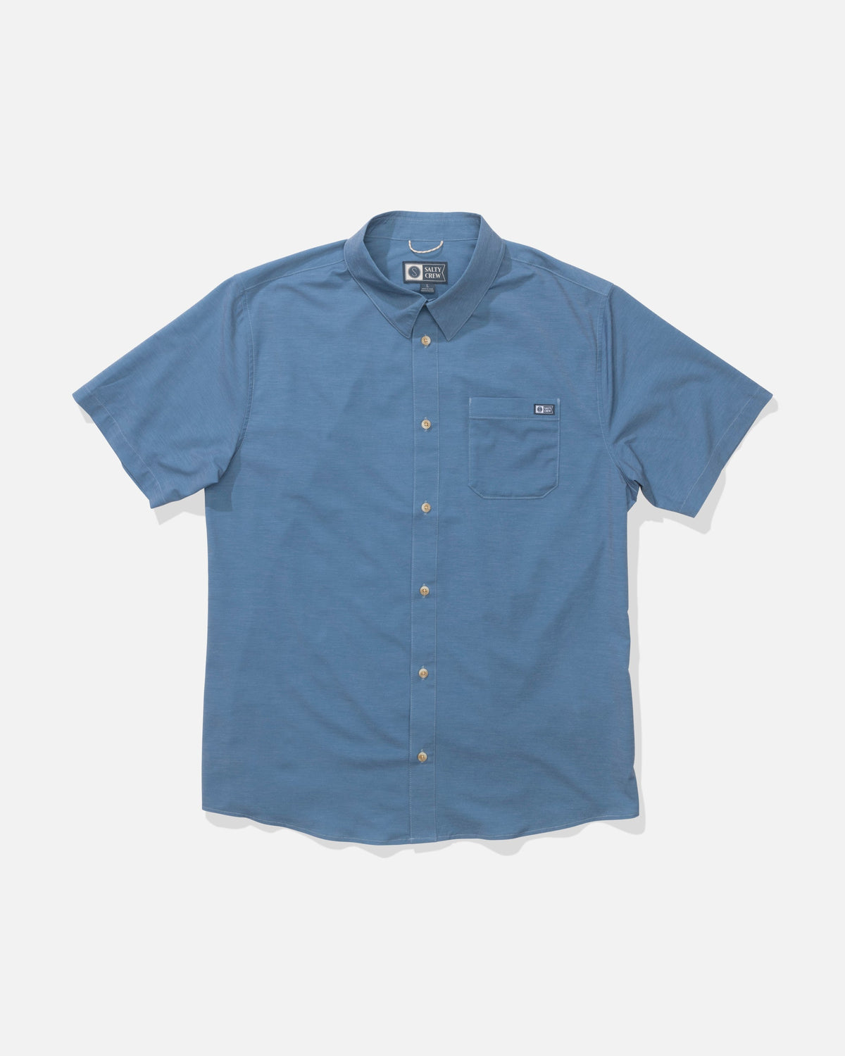 DRIFTER UV BUTTON UP - Mid Blue | Salty Crew