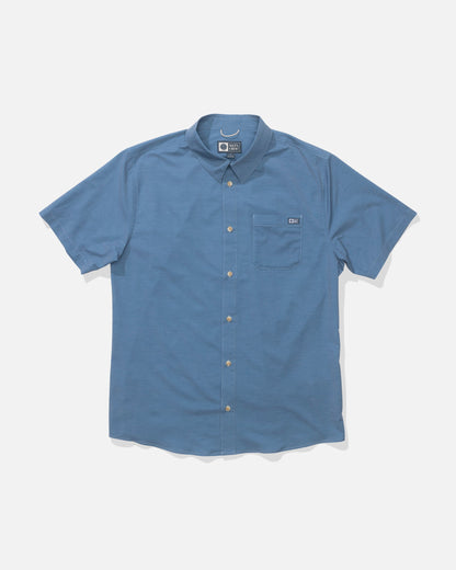 DRIFTER UV BUTTON UP - Mid Blue | Salty Crew