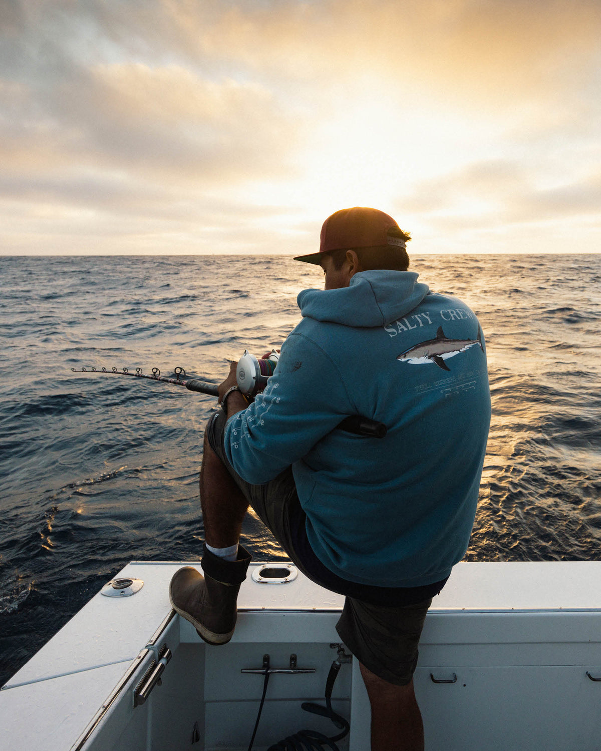 BRUCE HOOD FLEECE - Slate | Salty Crew