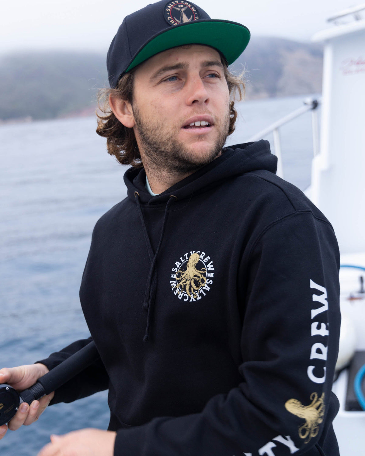 TENTACLES HOODED FLEECE - Black | Salty Crew