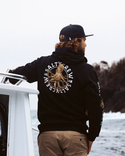 TENTACLES HOODED FLEECE - Black | Salty Crew
