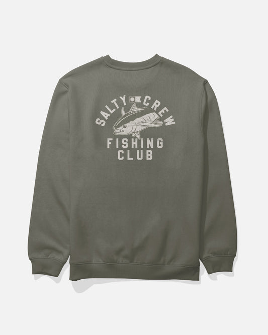 FISHING CLUB CREW FLEECE - Dusty Olive | Salty Crew