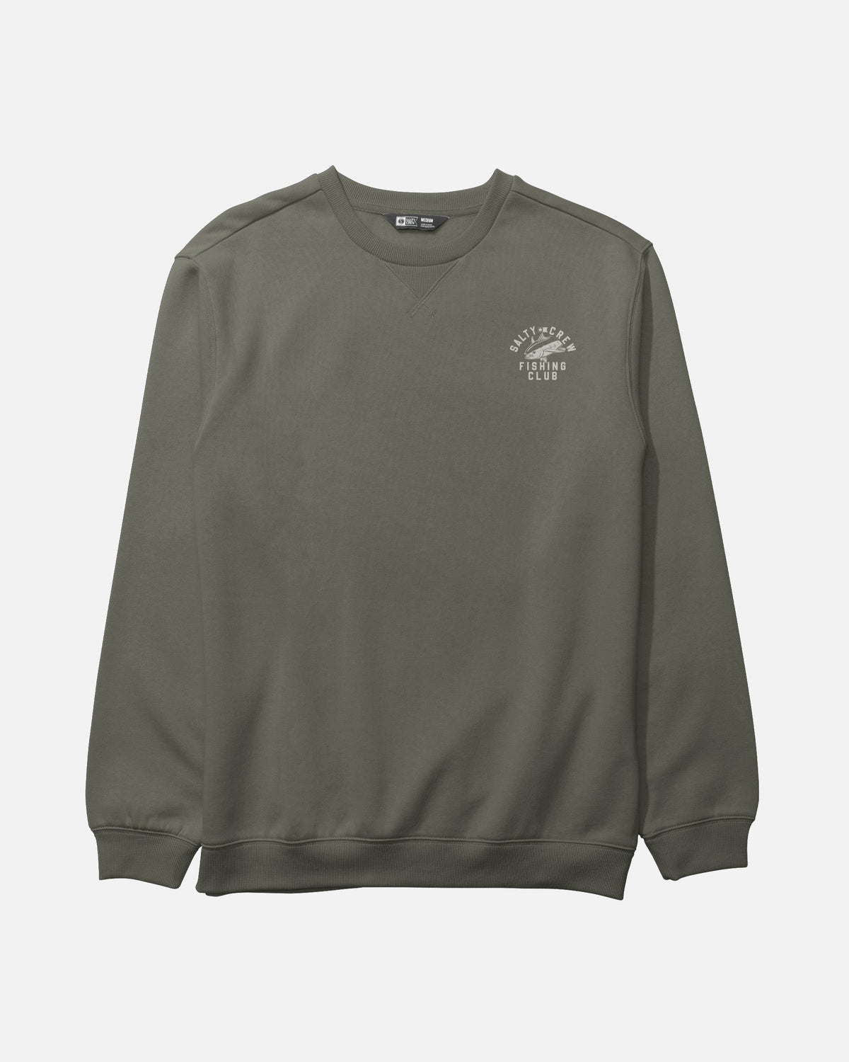 FISHING CLUB CREW FLEECE - Dusty Olive | Salty Crew