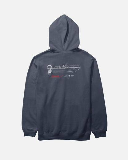 WHALER SCHEMATIC FLEECE - Navy | Salty Crew