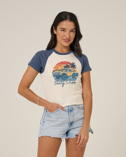 DRIVE TO THE SEA RAGLAN T - Indigo | Salty Crew