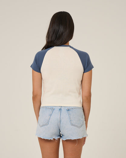 DRIVE TO THE SEA RAGLAN T - Indigo | Salty Crew