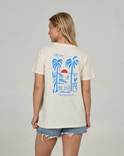 GEO PALM B.F. TEE - Off White | Salty Crew
