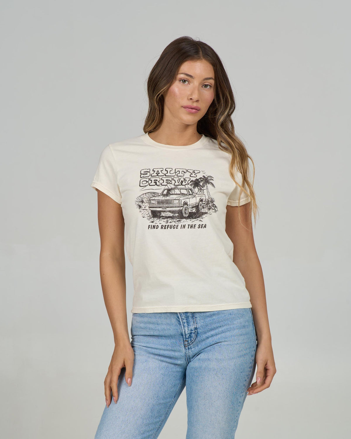 TRUCK STOP MODERN TEE - Off White | Salty Crew