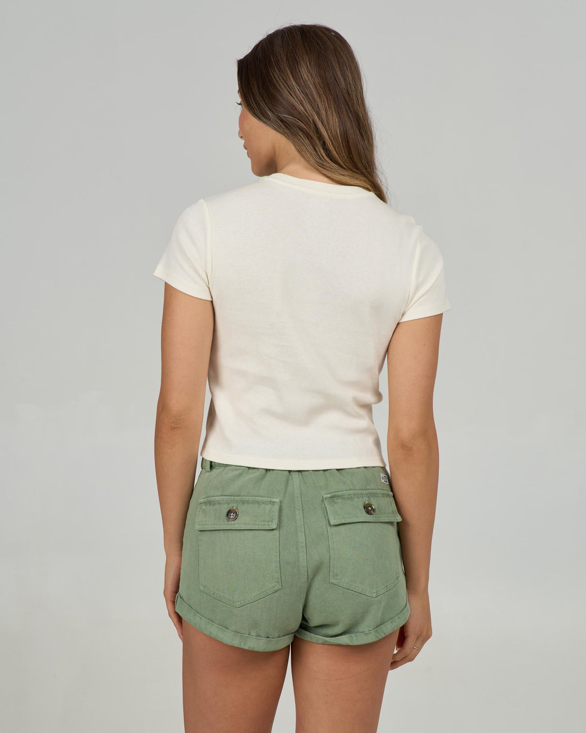KEYHOLE BABY TEE - Off White | Salty Crew