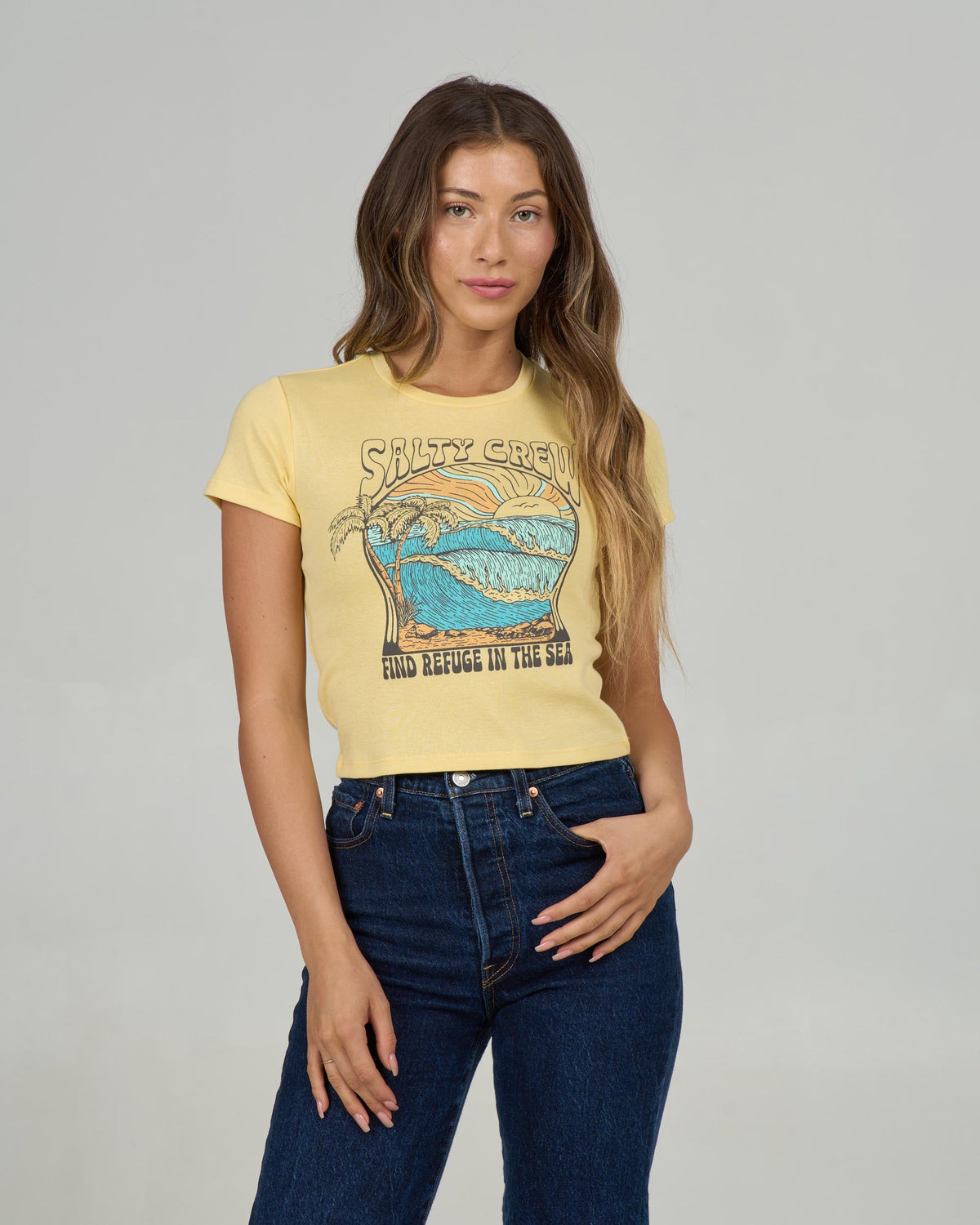 KEYHOLE BABY TEE - Sunshine | Salty Crew