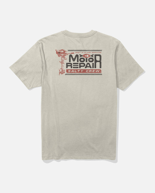 MOTOR REPAIR SS TEE - Bone | Salty Crew