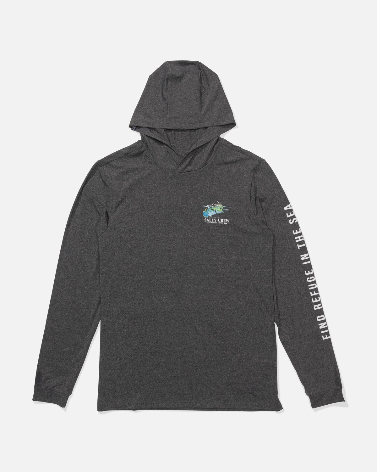 SURFACE HOOD SUNSHIRT - Charcoal Heather | Salty Crew