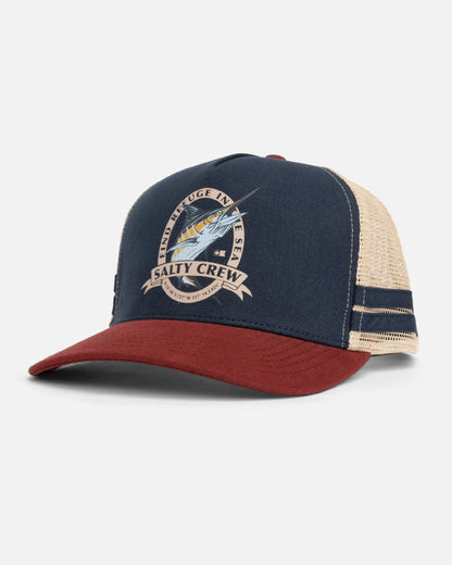 BILL CLUB TRUCKER - Navy Burgundy | Salty Crew