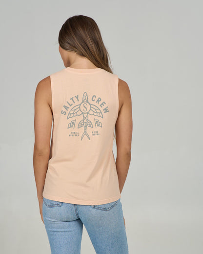 FLYING HIGH MUSCLE TANK - Apricot | Salty Crew