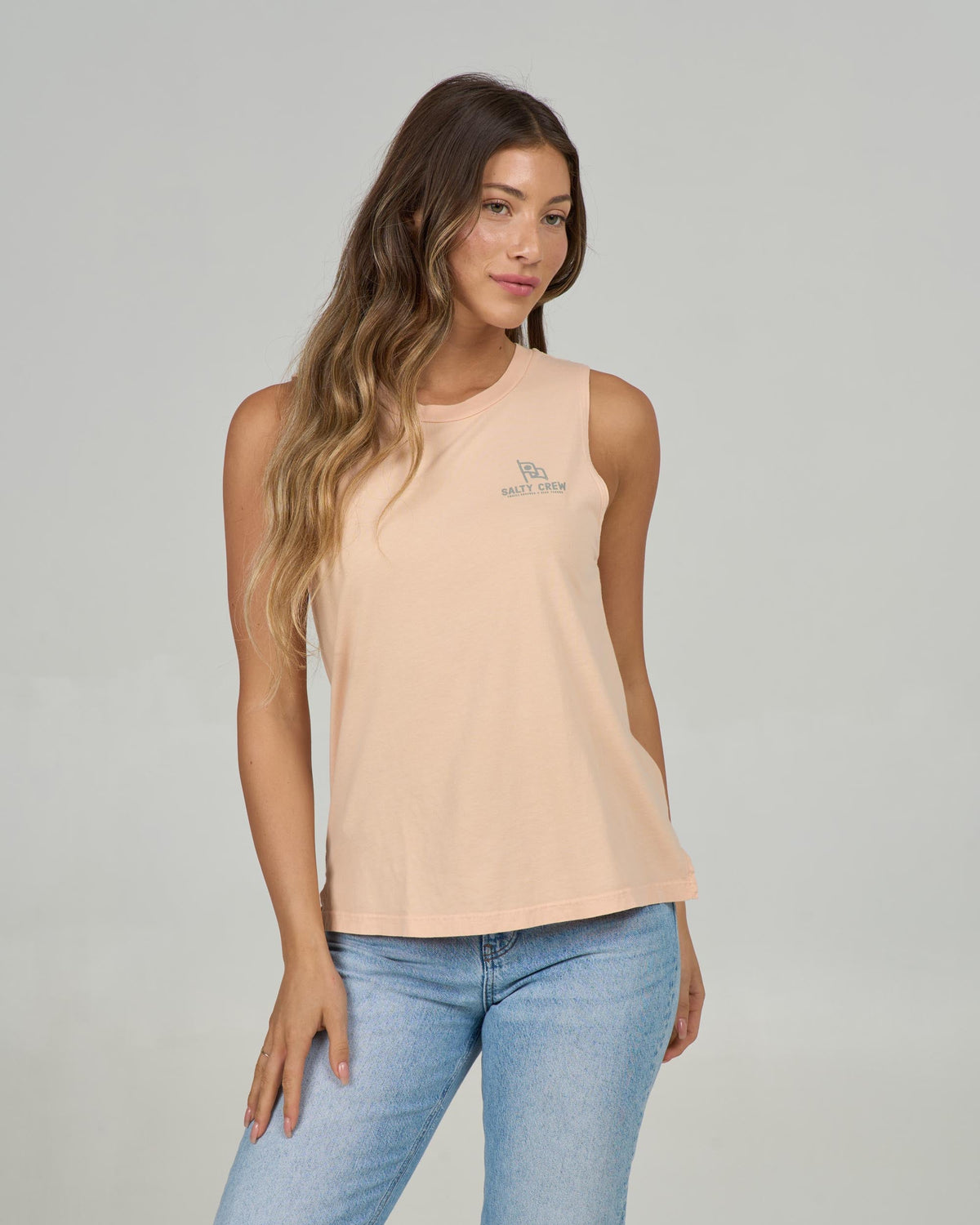 FLYING HIGH MUSCLE TANK - Apricot | Salty Crew