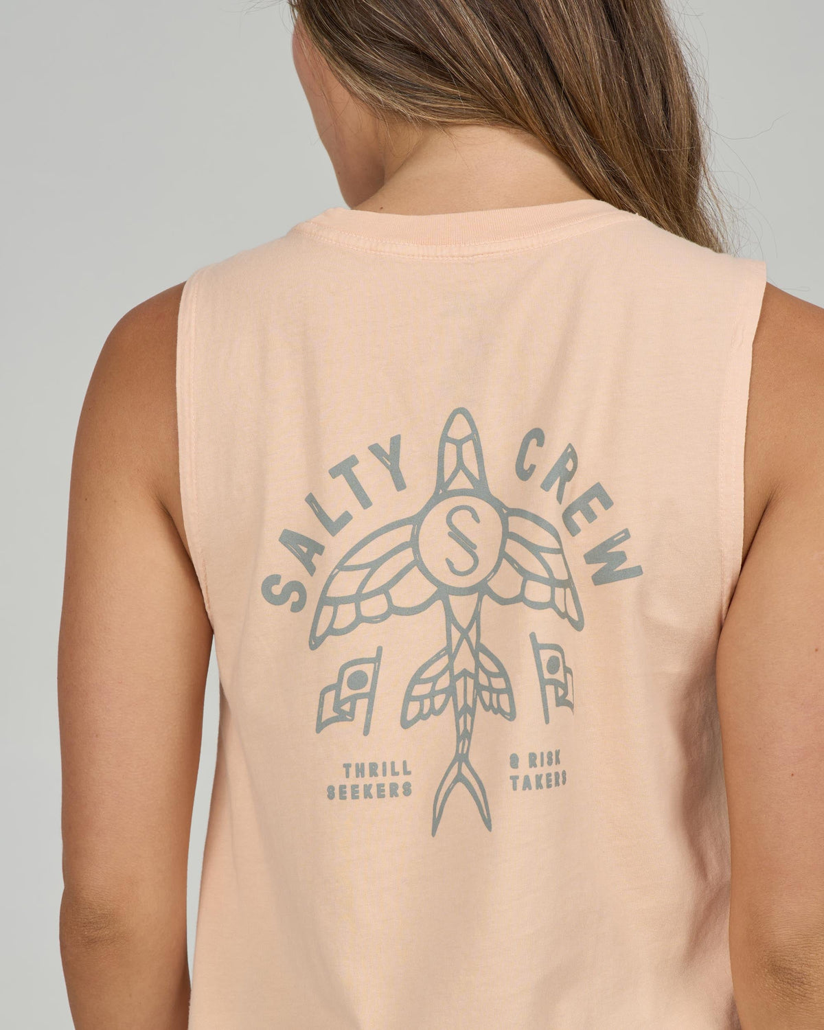 FLYING HIGH MUSCLE TANK - Apricot | Salty Crew