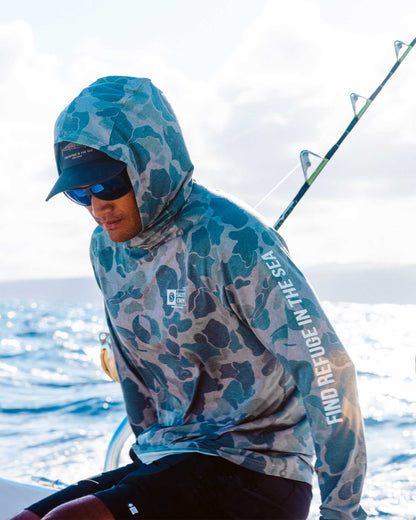 MARINER HOOD TECH TEE - Sand Camo | Salty Crew