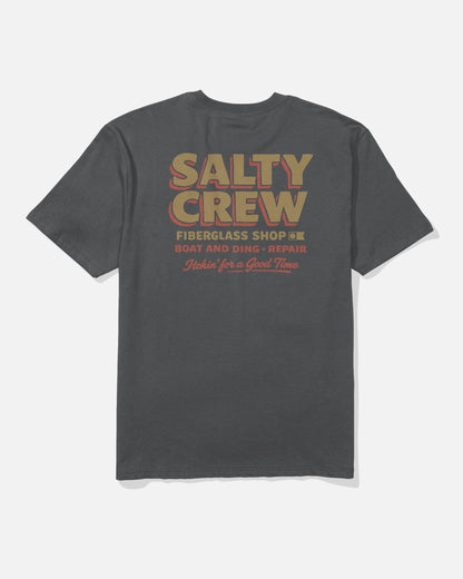 DECKHAND FIBERGLASS SS TEE - Washed Black | Salty Crew