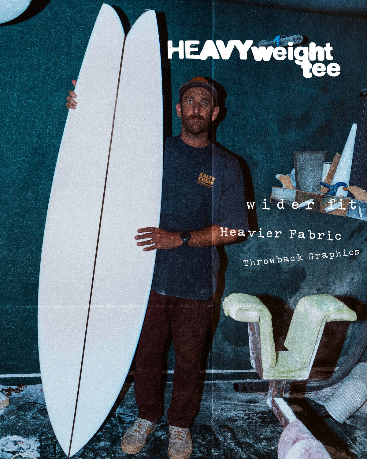 DECKHAND FIBERGLASS SS TEE - Washed Black | Salty Crew