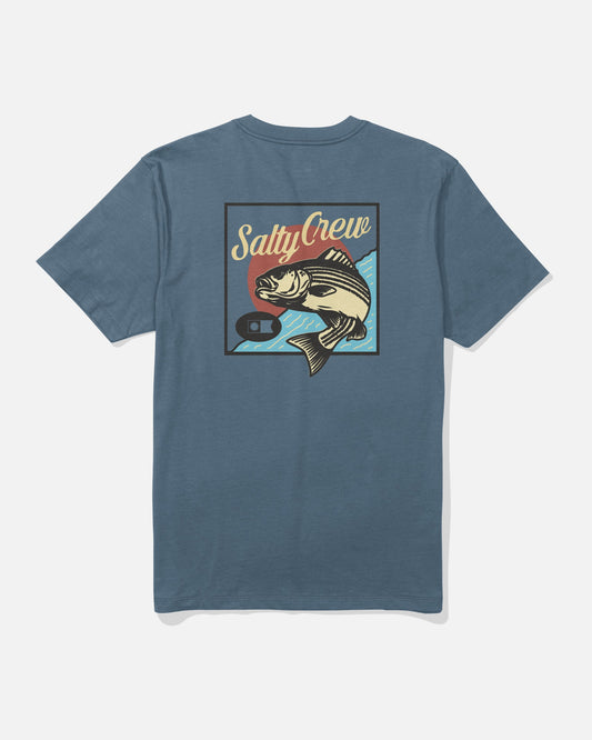 STRIPED SS TEE - Slate | Salty Crew